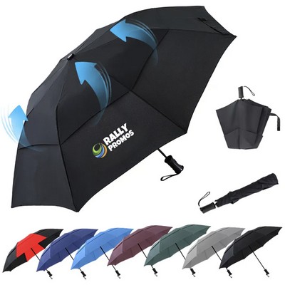 Double Vented Canopy Waterproof Windproof Stick Golf Umbrella